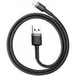 Огляд Дата кабель USB 2.0 AM to Lightning 1.0m Cafule 2.4A gray+black Baseus (CALKLF-BG1): характеристики, відгуки, ціни.