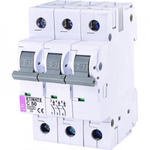 Огляд Автоматичний вимикач ETI Выключатель автоматический ETIMAT 6 3p C 50А (6 kA) (2145521): характеристики, відгуки, ціни.