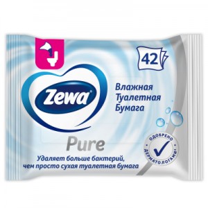 Огляд Туалетний папір Zewa Pure без аромату 42 шт. (7322540796582): характеристики, відгуки, ціни.