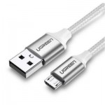 Огляд Дата кабель USB 2.0 AM to Micro 5P 1.0m US290 Aluminum Braid White Ugreen (60151): характеристики, відгуки, ціни.