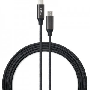 Огляд Дата кабель USB Type-C to Type-C 1.0m 100W E-Mark Chip Nylon Vinga (VCPCTC100BK): характеристики, відгуки, ціни.