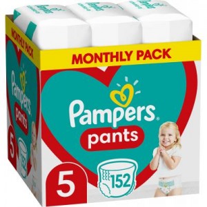 Огляд Підгузок Pampers трусики Pants Junior Розмір 5 (12-17 кг) 152 шт (8006540068601): характеристики, відгуки, ціни.