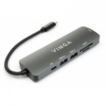 Огляд Концентратор Vinga USB Type-C 3.1 to HDMI+USB3.0+USB 2.0+SD/microSD+PD 6in1 (VHC6): характеристики, відгуки, ціни.