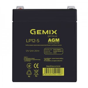 Огляд Батарея до ДБЖ Gemix 12В 5Ач (LP12-5): характеристики, відгуки, ціни.