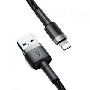 Дата кабель USB 2.0 AM to Lightning 3.0m 2.0A grey-black Baseus (CALKLF-RG1)