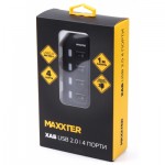 Огляд Концентратор Maxxter 4 x USB 2.0 Type-A 1m cable + 5V1A adapter (HU2A-4P-AC-02): характеристики, відгуки, ціни.