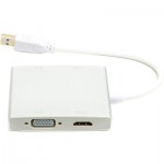 Огляд Перехідник USB 3.0 to HDMI, DVI, VGA, RJ45 Gigabit Ethernet PowerPlant (CA912087): характеристики, відгуки, ціни.