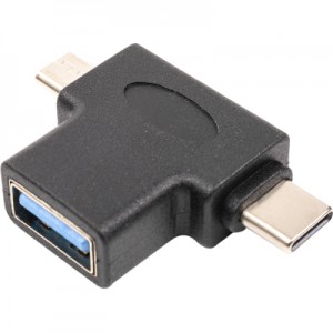Перехідник USB 3.0 Type-C, microUSB (M) to USB 3.0 OTG AF PowerPlant (CA913121)