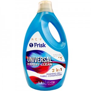 Огляд Гель для прання Frisk Universal Expert Clean 2 in 1 5.8 л (4820197121281): характеристики, відгуки, ціни.