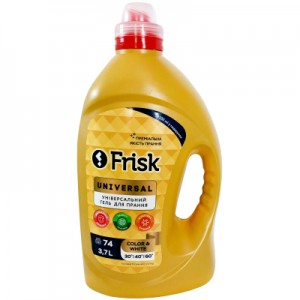 Огляд Гель для прання Frisk Universal Преміальна якість 3.7 л (4820197120895): характеристики, відгуки, ціни.