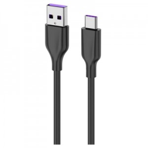 Дата кабель USB 2.0 AM to Type-C 1.0m Glow black 2E (2E-CCAC-BL)