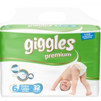 Підгузки Giggles Premium Extra Large 15-30 кг 32 шт (8680131202638)