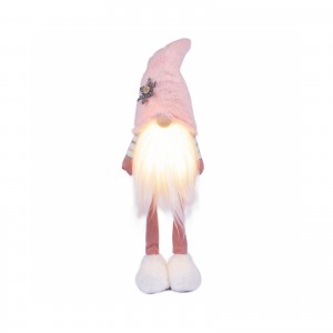 Новорічна фігурка Novogod`ko Гном у рожевому ковпаку, 46 см, LED тіло (974634)
