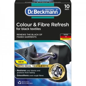 Огляд Серветки для прання Dr. Beckmann 2 в 1 для поновлення чорного кольору та тканини 10 шт. (4008455558615): характеристики, відгуки, ціни.