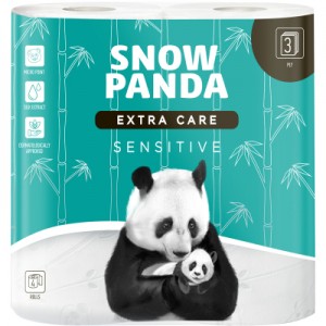 Огляд Туалетний папір Сніжна Панда Extra Care Sensitive 3 шари 4 рулони (4820183970671): характеристики, відгуки, ціни.