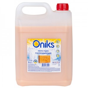 Огляд Гель для прання Oniks Рідке господарське мило 5 кг (4820191760424): характеристики, відгуки, ціни.