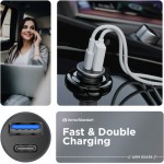 Огляд Зарядний пристрій Armorstandart Car USB Type-C PD20W + USB QC 3.0 Grey (ARM65439): характеристики, відгуки, ціни.