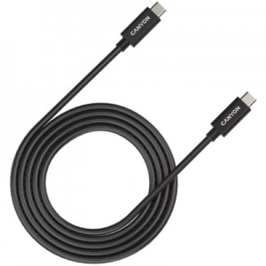 Дата кабель USB-C to USB-C 2.0m UC-42 5A 240W(ERP) E-MARK,black Canyon (CNS-USBC42B)