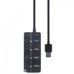 Огляд Концентратор Gembird 4 ports (1xUSB3.1+3xUSB2.0) switch black (UHB-U3P1U2P3P-01): характеристики, відгуки, ціни.