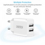 Огляд Зарядний пристрій Choetech 2xUSB 5V/2A (C0030EU-WH): характеристики, відгуки, ціни.