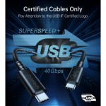 Огляд Дата кабель USB4 Type-C to Type-C 0.8m 40Gbps PD 100W 8K60Hz Choetech (XCC-1028-BK): характеристики, відгуки, ціни.