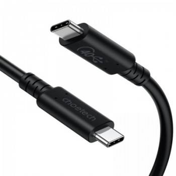 Дата кабель USB4 Type-C to Type-C 0.8m 40Gbps PD 100W 8K60Hz Choetech (XCC-1028-BK)