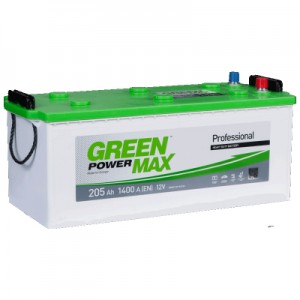 Акумулятор автомобільний GREEN POWER MAX 205Ah бокова(+/-) (1400EN) (22375)