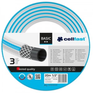 Огляд Шланг для поливу Cellfast BASIC, 1/2", 20м, 3 шари, до 25 Бар, -20…+60°C (10-400): характеристики, відгуки, ціни.