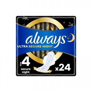 Огляд Гігієнічні прокладки Always Ultra Secure Night (Розмір 4) 24 шт. (8006540093764): характеристики, відгуки, ціни.