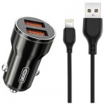 Огляд Зарядний пристрій XO CC48 Smart Metal 2USB + cable Lightning (XO-CC48i-BK): характеристики, відгуки, ціни.