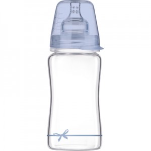 Огляд Пляшечка для годування Lovi Diamond Glass Baby Shower скляна 250 мл Блакитна (74/204boy): характеристики, відгуки, ціни.