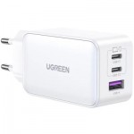 Огляд Зарядний пристрій Ugreen USB-A+2*USB-C 65W GaN Tech Fast White (CD224/15334): характеристики, відгуки, ціни.