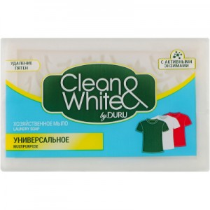 Огляд Мило для прання Duru Clean&White Господарське Універсальне 120 г (8690506517854): характеристики, відгуки, ціни.