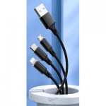 Огляд Дата кабель USB 2.0 AM to Lightning + Micro 5P + Type-C Azeada PD-B92th Black Proda (PD-B92th-BK): характеристики, відгуки, ціни.