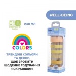 Огляд Пляшечка для годування Chicco Well-Being Colors з силіконовою соскою 0м+ 240 мл Помаранчева (28721.31): характеристики, відгуки, ціни.