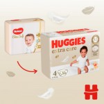 Огляд Підгузки Huggies Extra Care Size Розмір 4 (8-16 кг) 76 шт (5029053583167): характеристики, відгуки, ціни.