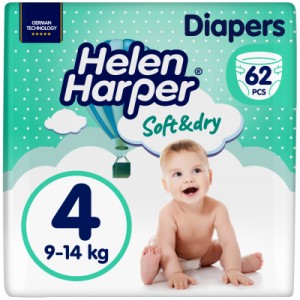 Огляд Підгузки Helen Harper Soft&Dry New Maxi Розмір 4 (9-14 кг) 62 шт (2316776): характеристики, відгуки, ціни.