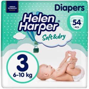 Огляд Підгузки Helen Harper Soft&Dry New Midi Розмір 3 (6-10 кг) 54 шт (2316772): характеристики, відгуки, ціни.