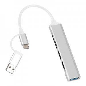 Огляд Концентратор Dynamode 5-in-1 USB Type-C/Type-A to 1хUSB3.0, 2xUSB 2.0, card-reader SD/MicroSD (DM-UH-518): характеристики, відгуки, ціни.