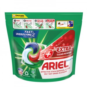 Огляд Капсули для прання Ariel Pods All-in-1 + Сила екстраочищення 36 шт. (8001090804990): характеристики, відгуки, ціни.