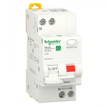 Диференціальний автоматичний вимикач Schneider Electric RESI9 6kA 1P+N 16A C 30mA (R9D25616)