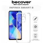 Огляд Чохол до мобільного телефона BeCover Anti-Shock Infinix Smart 8 (X6525) Clear (710604): характеристики, відгуки, ціни.
