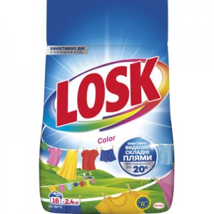 Огляд Пральний порошок Losk Color Автомат 2.4 кг (9000101805529): характеристики, відгуки, ціни.