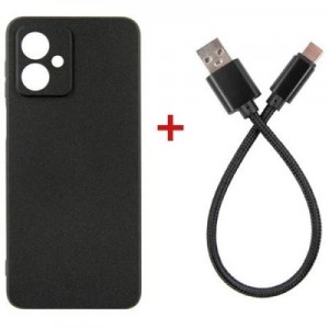 Чохол до мобільного телефона Dengos Kit for Motorola G54 case + cable DENGOS (Black) (DG-CC-01)