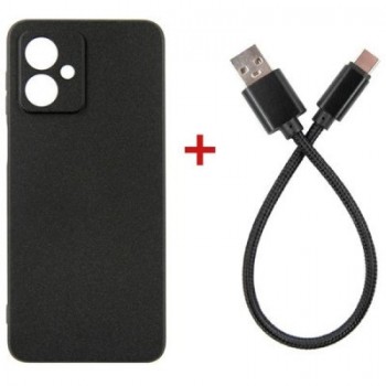 Чохол до мобільного телефона Dengos Kit for Motorola G54 case + cable DENGOS (Black) (DG-CC-01)