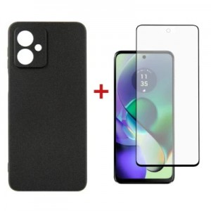 Чохол до мобільного телефона Dengos Kit for Motorola G54 case + glass (Black) (DG-KM-50)