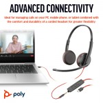 Огляд Навушники Poly BlackWire C3225 USB-C HS Stereo +3.5mm Plug +USB-C/A Adapter (Bulk) Black (8X229A6): характеристики, відгуки, ціни.