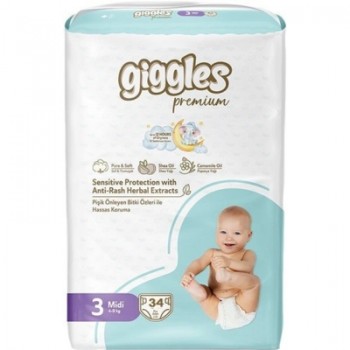 Підгузки Giggles Premium 3 Midi 4-9 кг 34 шт (8680131206896)