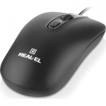 Огляд Мишка REAL-EL RM-222 USB Black/Gray (EL123200040): характеристики, відгуки, ціни.