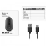 Огляд Мишка REAL-EL RM-470W Wireless/Bluetooth Dark Gray (EL123200049): характеристики, відгуки, ціни.